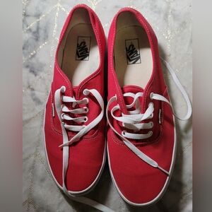 Vans Off The Wall Skate Shoes Red Authentic Wide Shoe Size 12 Mens